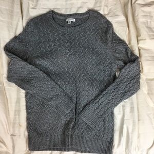 Silver Cable Knit Chunky Sweater Large
